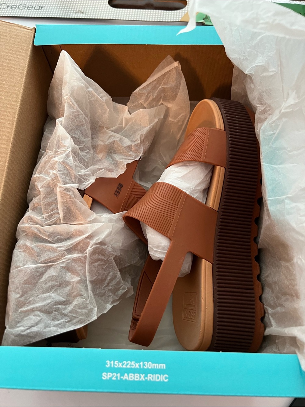 Reef Water Vista High Brown Dual-Strap Platform Sandals - Picture 9 of 10